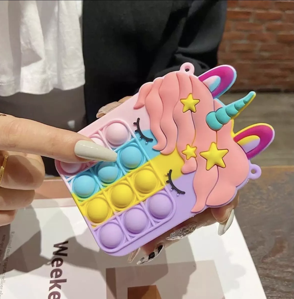 Túi Pop It MINI đeo chéo silicon ngựa Pony dễ thương phong cách Hàn Quóc cho bé gái