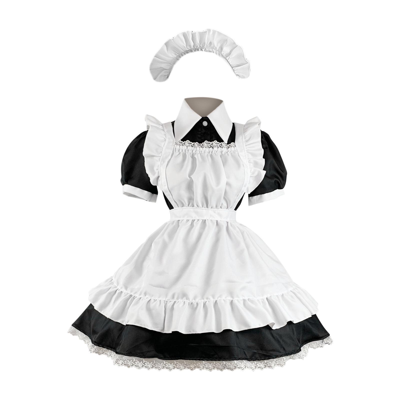 Classic Maid Costume for Halloween Fancy Dress Japanese Anime Outfit Party