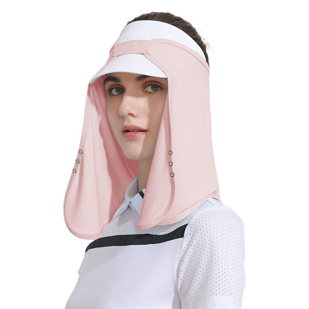 Mùa hè Ice Silk Sun Mat Neck Never Outdoor Sports Face Face Protector Sunshade Arepable UV Protection Cap Casquette Color: Blue