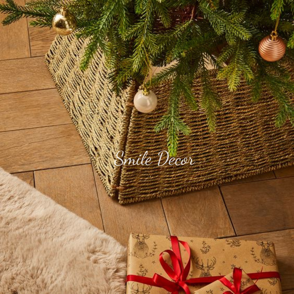 Hàng rào cói tròn lắp ráp che chân cây thông Smile Decor trang trí Giáng Sinh , Noel - Christmas tree skirt/collar