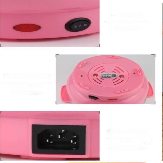 Nồi lẩu điện đa năng mini tròn kèm hấp xửng lòng chảo màu trắng inox 22cm màu vàng , hồng