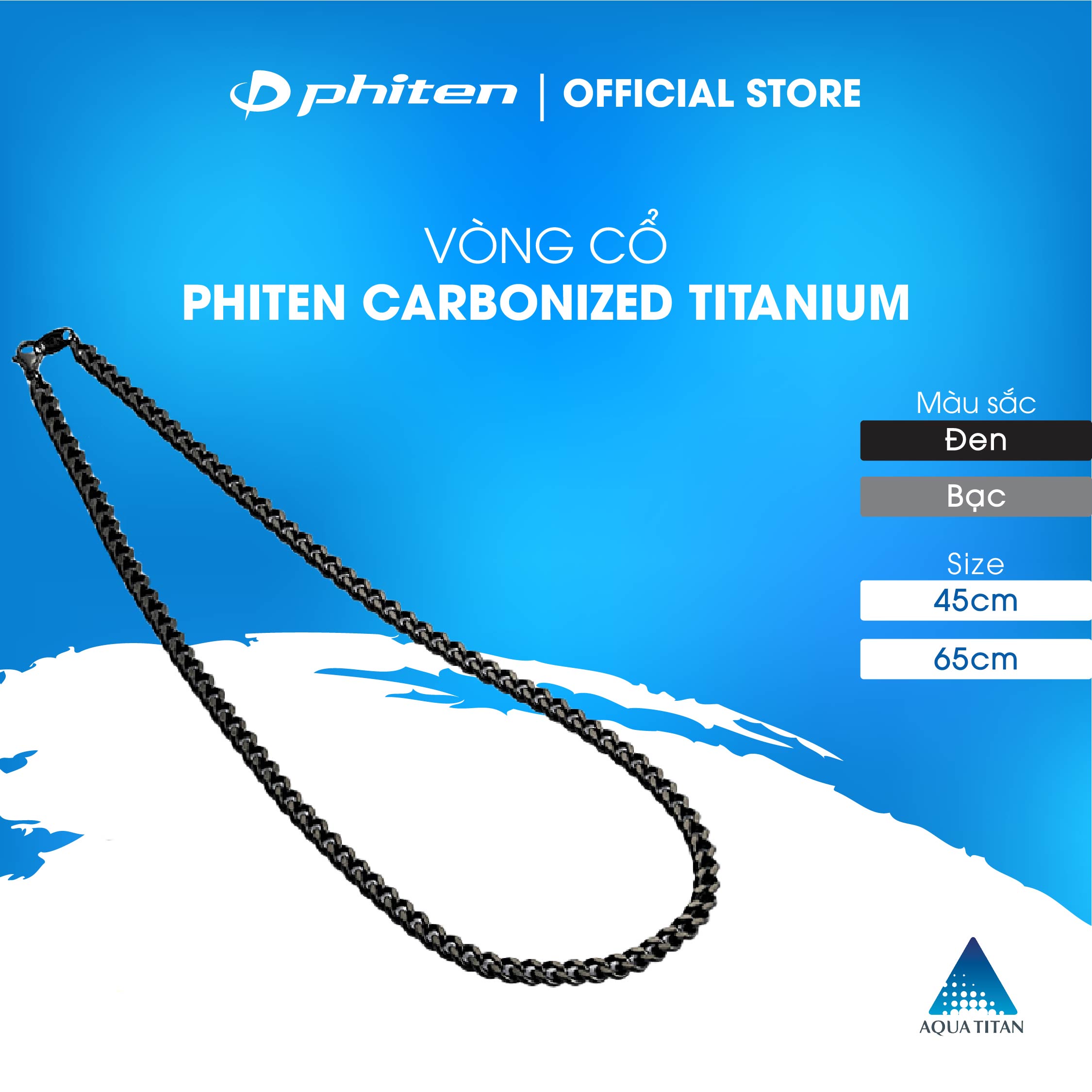 Dây chuyền Phiten carbonized titanium TC00/TC660045