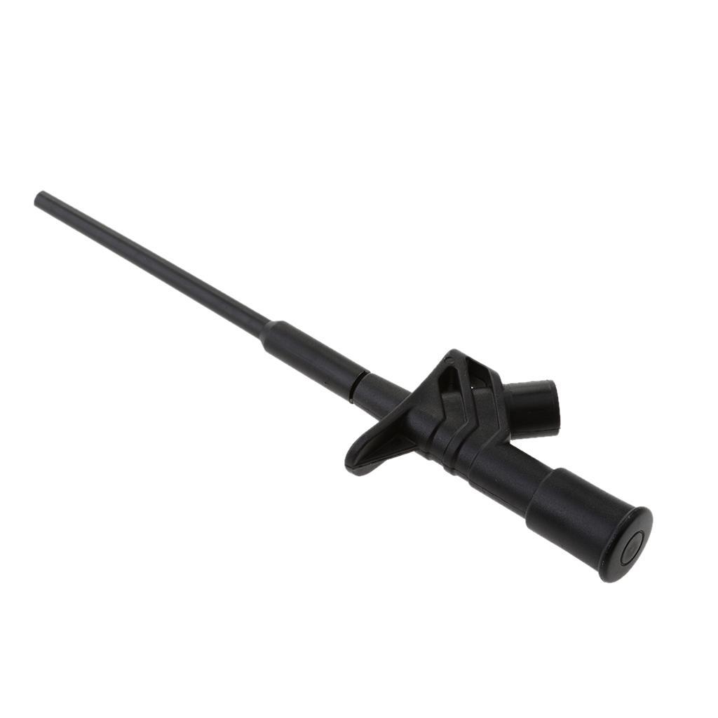 2X Insulated Quick Test Hook Clip High Voltage Flexible Testing Probe black