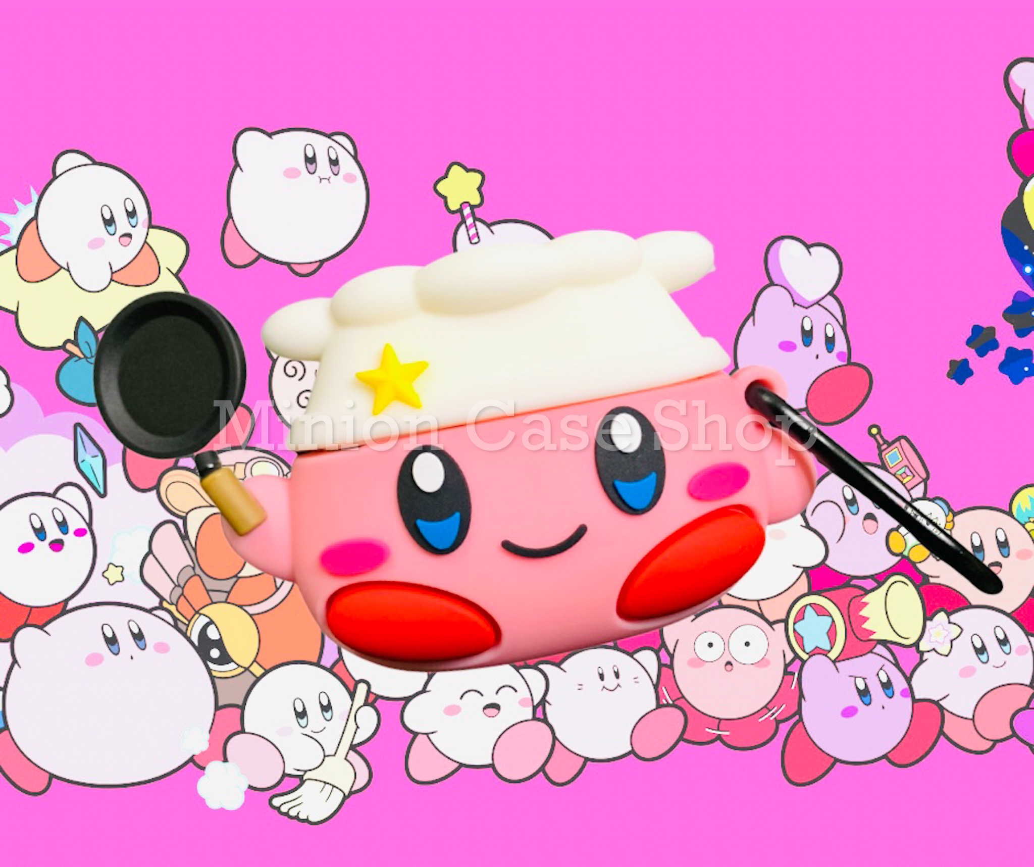 Bao Case Ốp dành cho Airpod 3 Kirby hồng siêu cool silicon 3d cao cấp