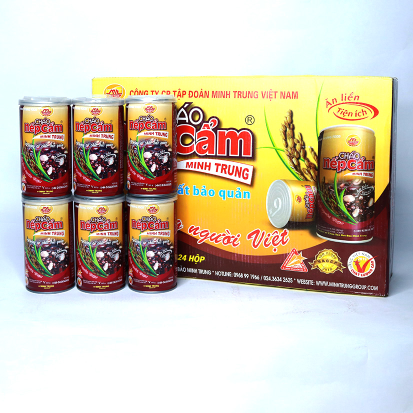 Cháo nếp cẩm Minh Trung 365g (thùng 24 lon - Cháo Nếp Cẩm 24)