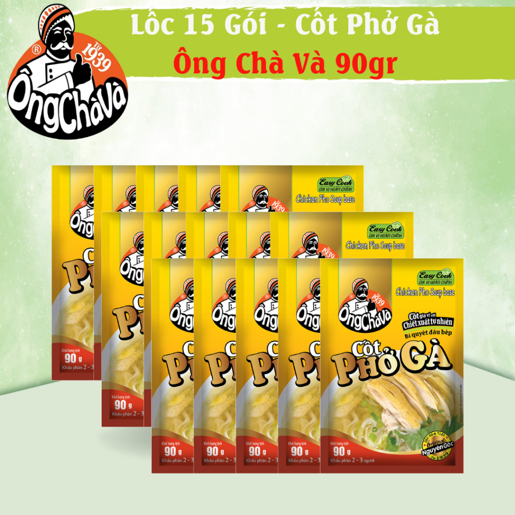 Lốc 15 Gói Cốt Phở Gà Ông Chà Và 90g