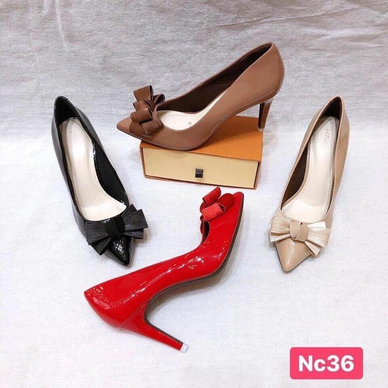 Giầy cao gót thời trang Anna 7 phân nơ bồng