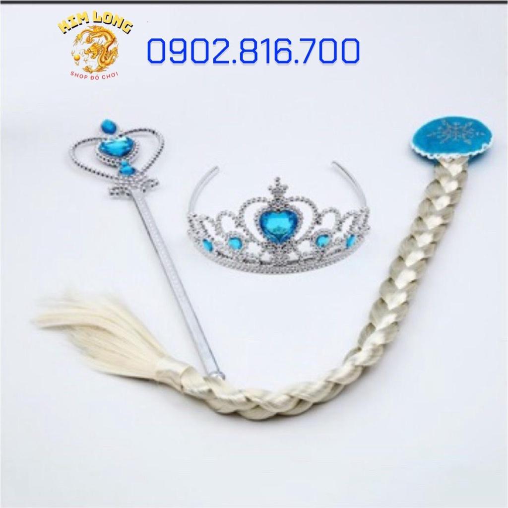 Set phụ kiện vương miện cài tóc cây phép thuật công chúa Elsa nữ hoàng băng giá Frozen cho bé gái