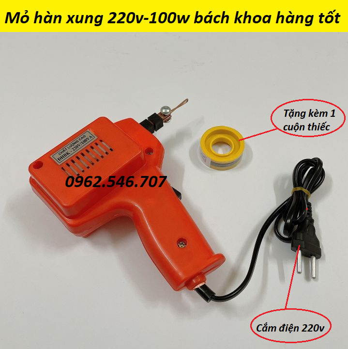 Combo Mỏ Hàn Xung 220V-100W Hàng Tốt Tặng Kèm Thiếc Hàn