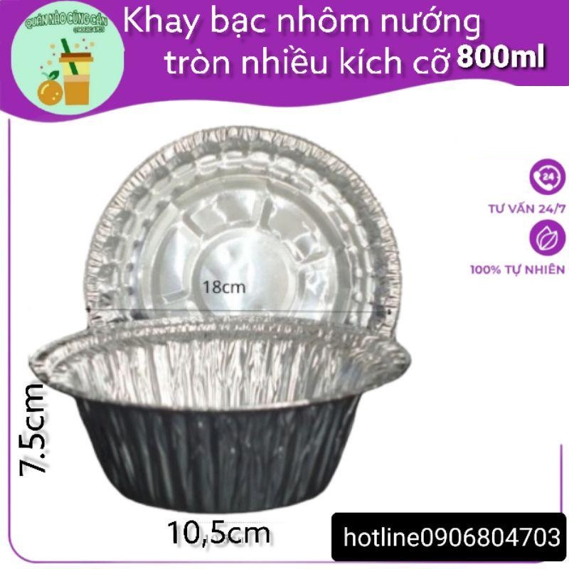 10 Khay nhôm hình tròn, khay bạc đụng thực phẩm đồ nướng