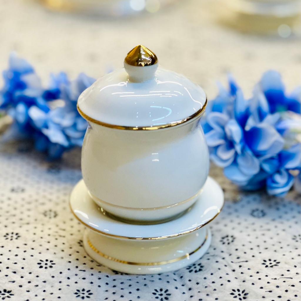Bộ đồ thờ thần tài RỒNG VIỆT, Bộ đồ sứ men đá trắng cao cấp, sang trọng