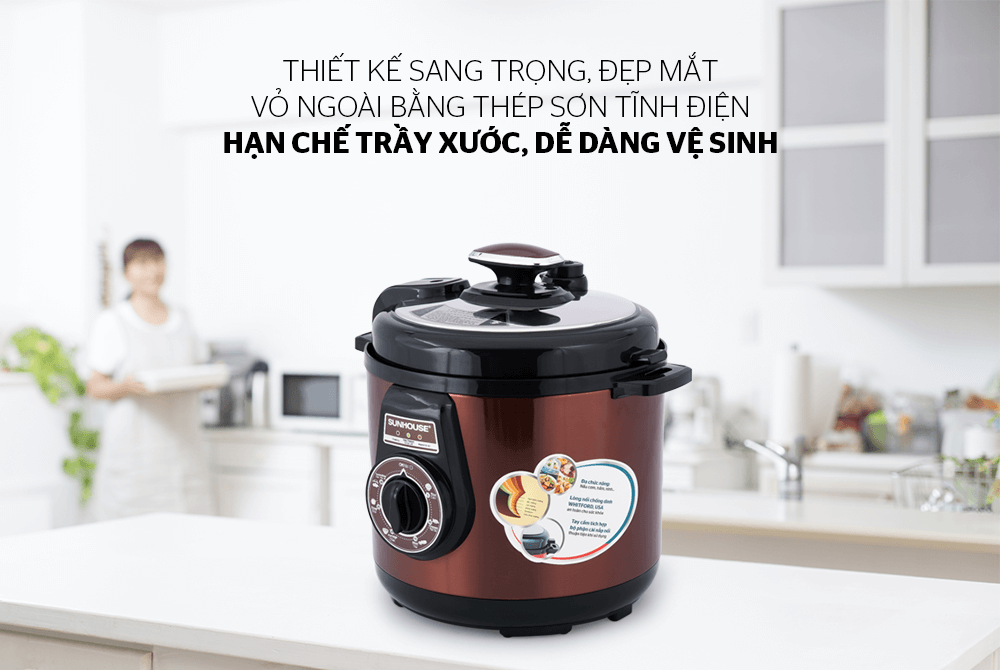 Nồi Áp Suất Điện Đa Năng Sunhouse SHD1562 (6L) - Hàng chính hãng