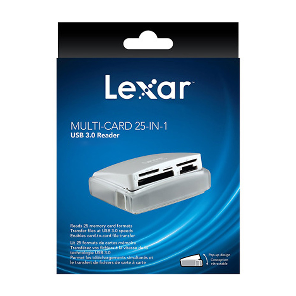 Đầu đọc thẻ nhớ tốc độ cao USB 3.0 Lexar Multi-Card 25-In-1 LRW025URBAP - Hàng Chính Hãng