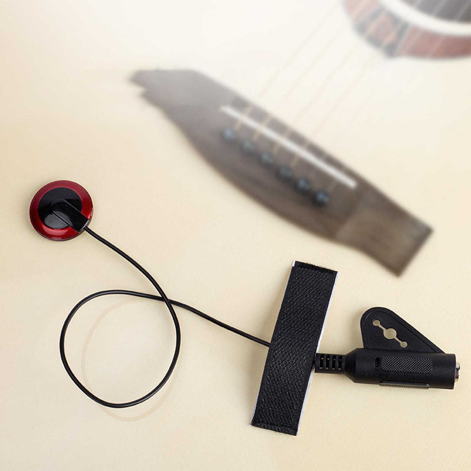 Contact Microphone Piezo Pickup, Guitar Violin Microphone Pickup for Guitar, Ukulele, Violin, Bass & Acoustic Electric with Cable
