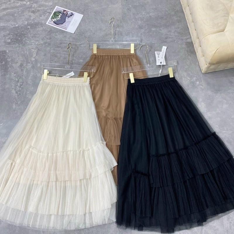 Chân váy lưới tầng chéo tiểu thư hàng quảng châu loại 1