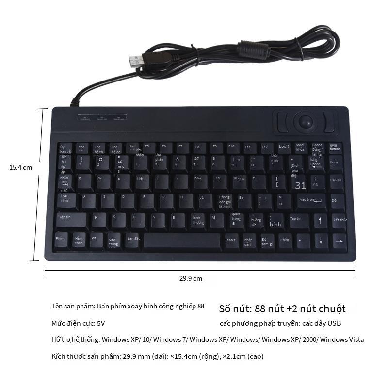Đảm bảo chất lượng Bàn phím có dây USB bi xoay điều khiển công nghiệp mini với trung tâm công nghiệp chuyên dụng PS/2 bàn phím nhỏ bộ phím chuột kinh doanh