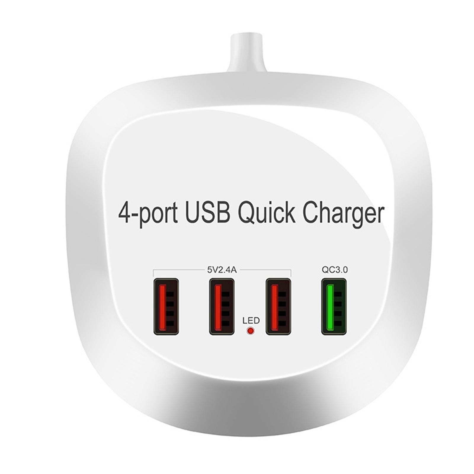 USB Charger Hub with 3.0 4 USB Ports Compact Plug-US