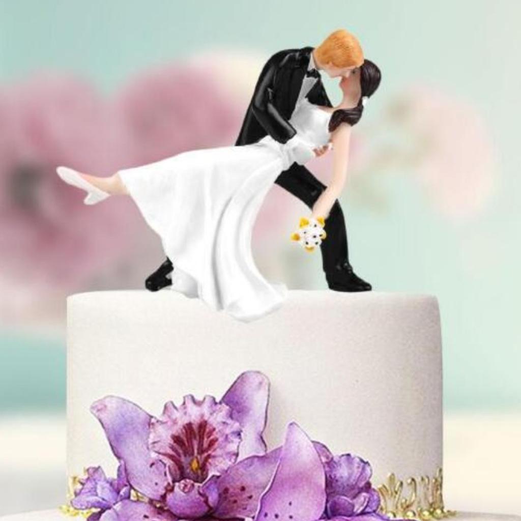 Bride and Groom Couple Figurine Wedding Celebration Decoration Cake Topper B