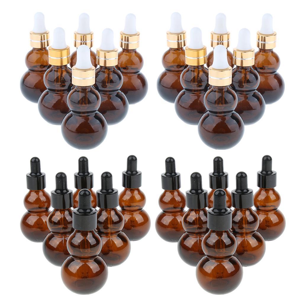 24Pcs Amber Empty Refillable Glass Dropper Bottles for Essential Oil Makeup