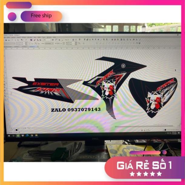 Tem rời exciter 2011 King drag đỏ đen bảo hành màu sắc vĩnh viễn