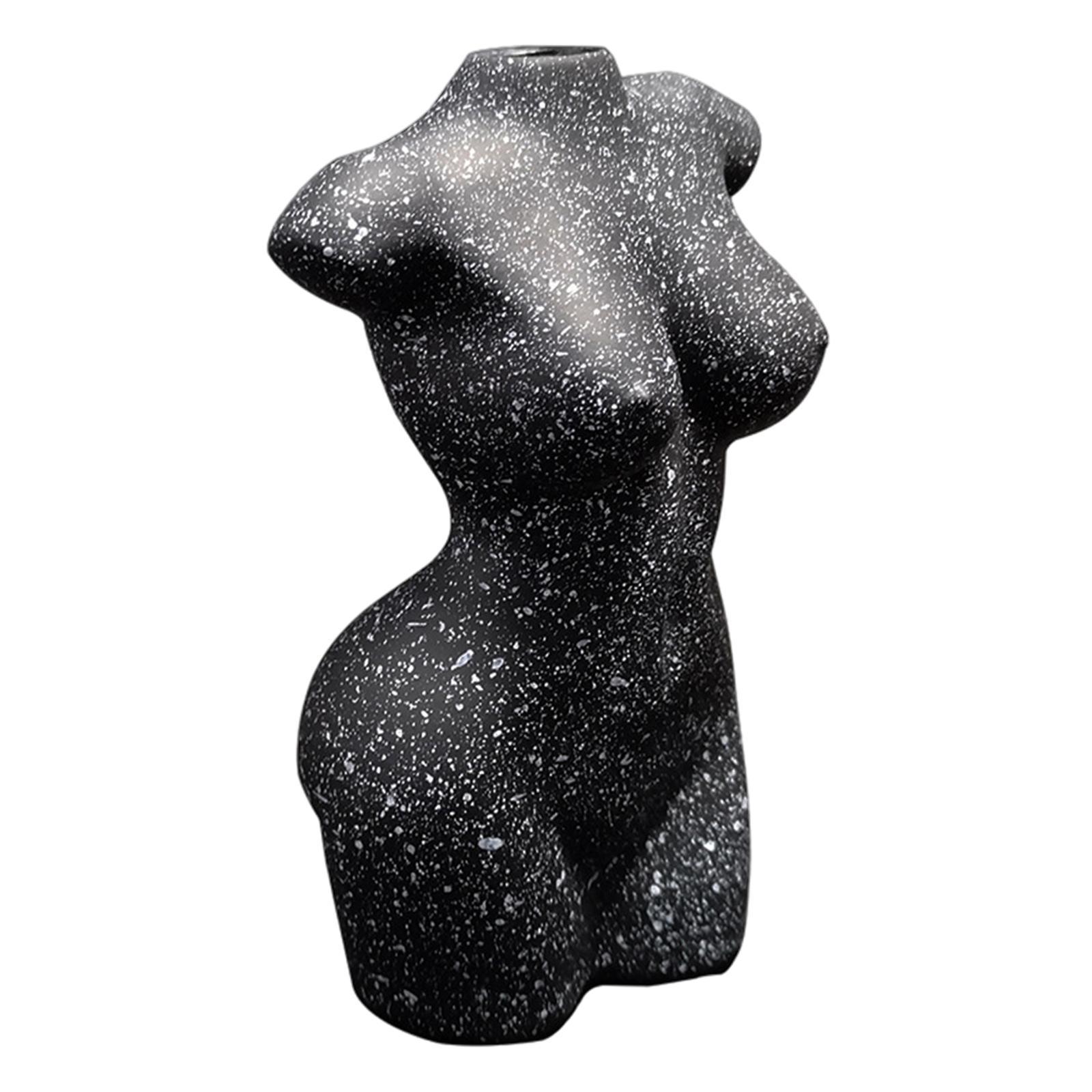 Resin Female Body Vase Resin Plants Pot Women Statues Desktop Ornament Decor