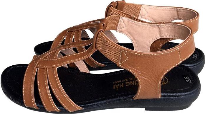 Giày sandal nữ Trường Hải đế cao 2.5cm quai dép da bò thật không nổ da đế cao su không trơn thời trang cao cấp SDN082