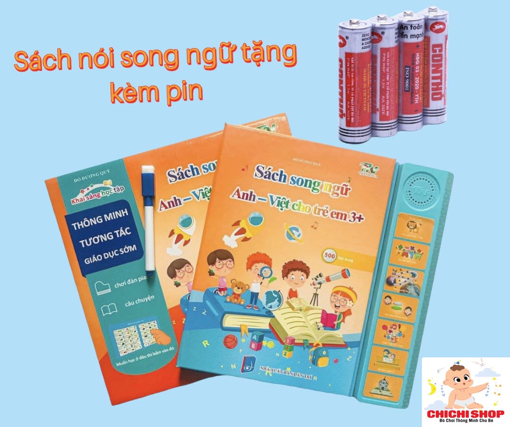 Bảng Nói Thông Minh Song Ngữ Anh Việt Phiên Bản Mới 28 Trang Cho Bé Tập Đọc, Tập Viết Khám Phá Thế Giới Xung Quanh