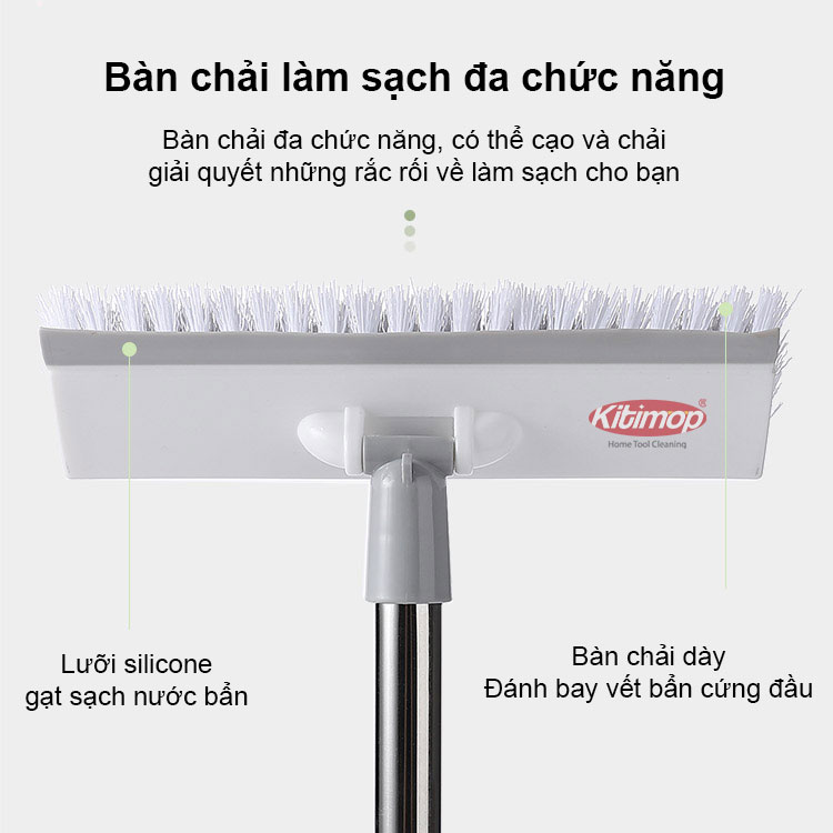 Cây chà sàn nhà tắm đa năng 2 trong 1, chổi cọ sàn và gạt nước Kitimop-Z3