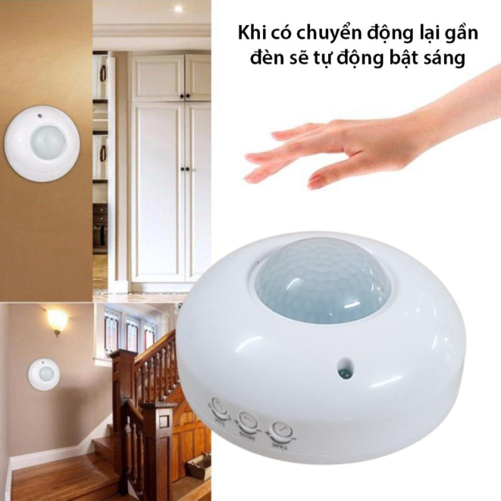 Công Tắc Cảm Biến Hồng Ngoại Thông Minh Lắp Nổi Gắn Trần Tự Đông Bật Tắt Đèn Homematic HP003