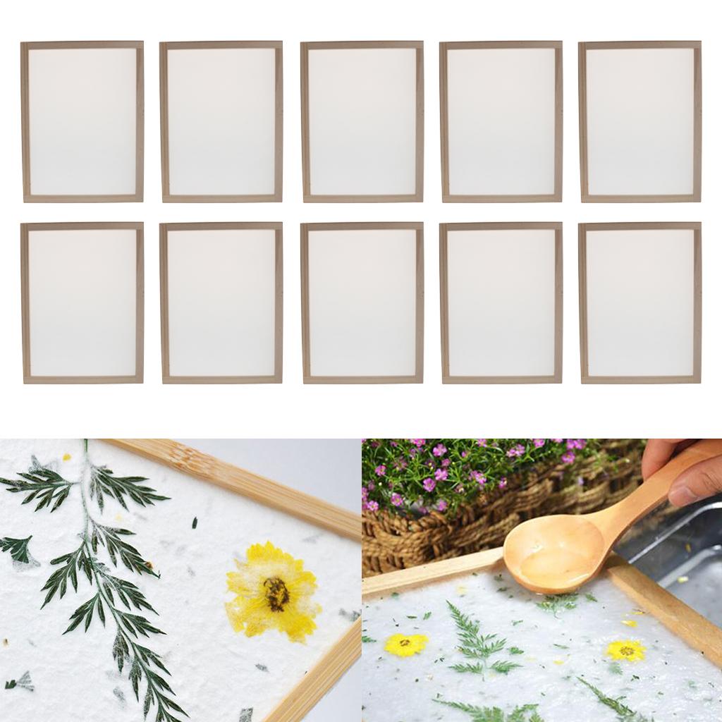 10 Bộ Cổ Làm Giấy Phương Pháp Bằng Gỗ Làm Giấy Thủ Công Papermaking Khuôn Mẫu Khung Màn Hình 30X40 Cm Cho tự L