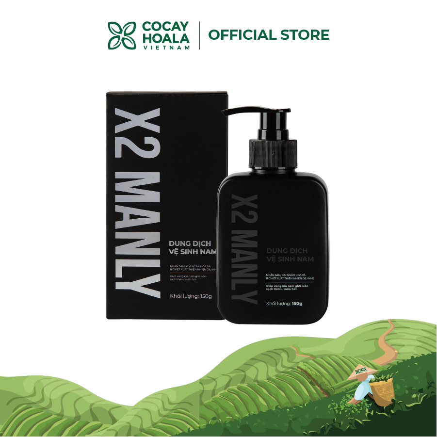 Dung Dịch Vệ Sinh Nam X2 Manly Cỏ Cây Hoa Lá - Làm Sạch Tức Thì - Mùi Hương Nam Tính - 150g