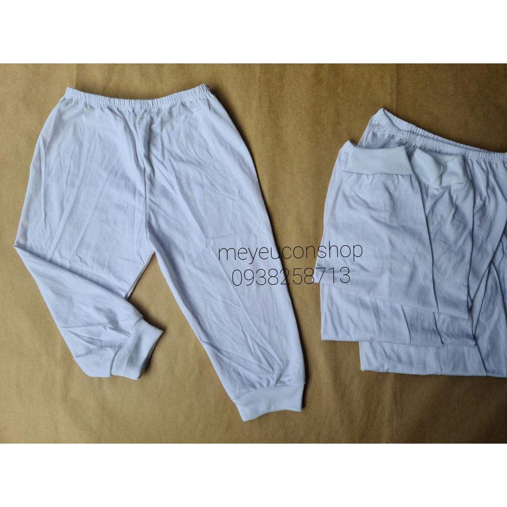 QUẦN DÀI COTTON TRẮNG BO CHO BÉ - BIBO KIM THU