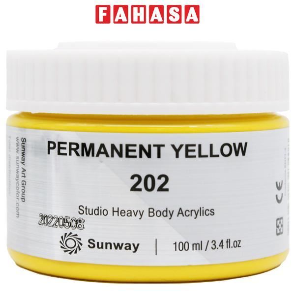 Tuýp Màu Vẽ Acrylic 100 ml - Sunway No.202 - Permanent Yellow
