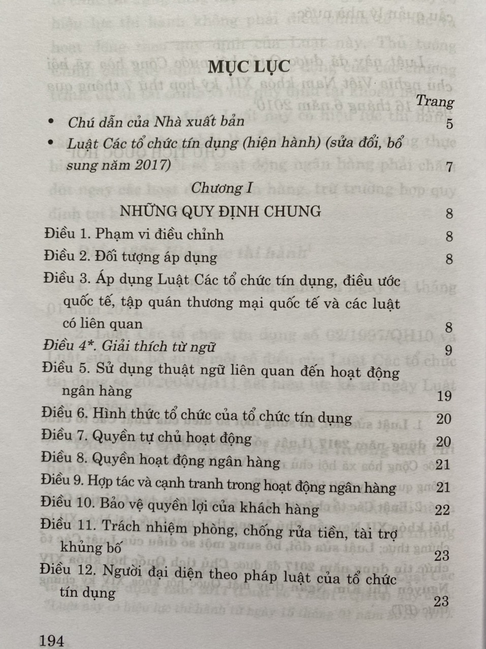 Luật Các Tổ Chức Tín Dụng