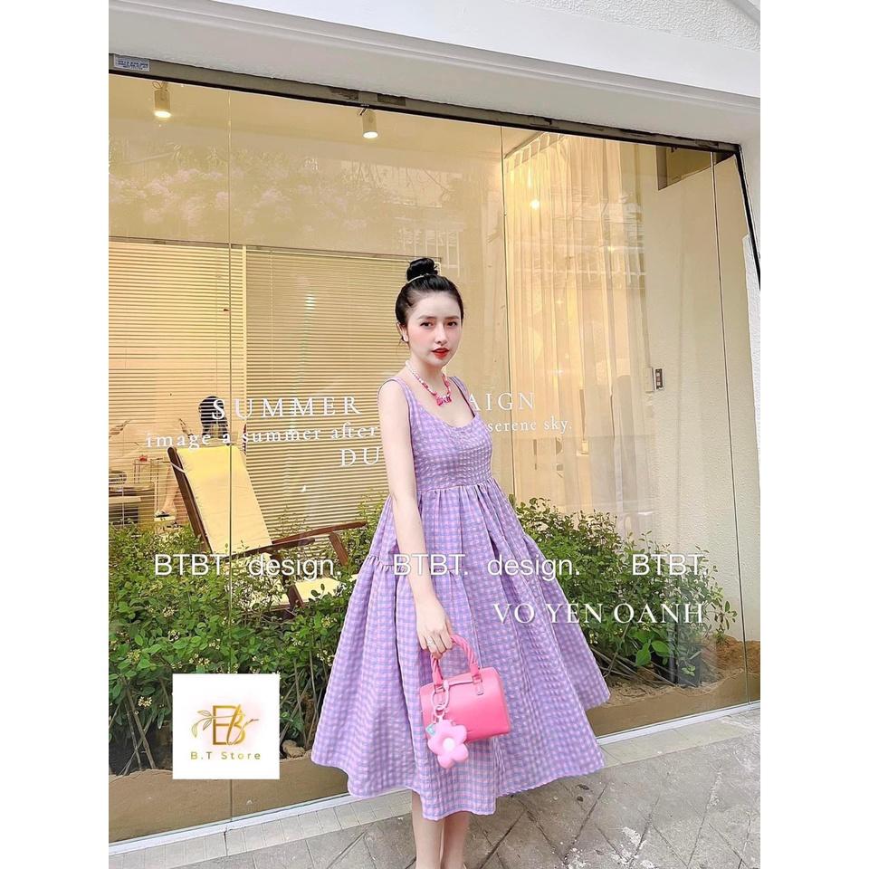 Váy Đầm Babydoll 2S thiết kế dáng bồng chất đũi thô màu tím mộng mơ bầu bí bon chen thoải mái