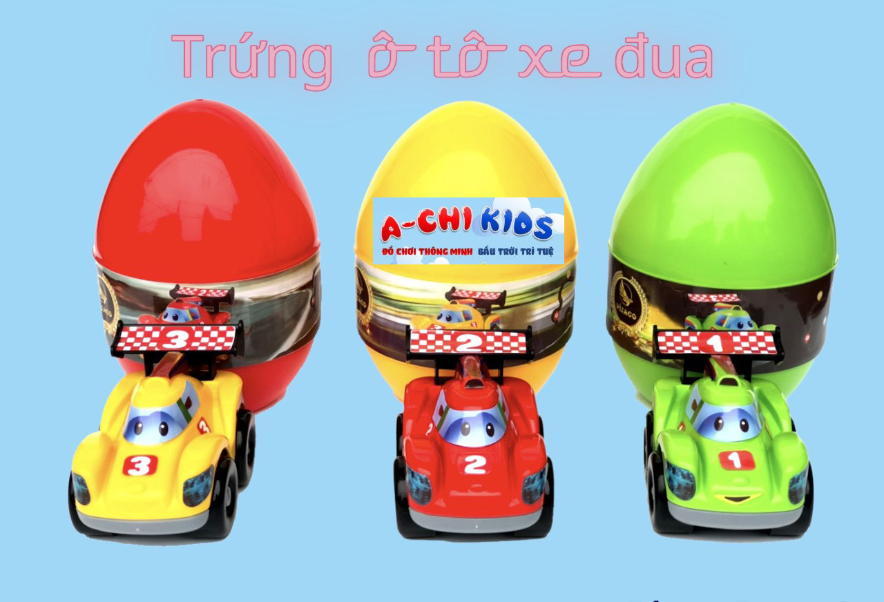 Đồ Chơi Bóc Trứng Lắp Ghép Mô Hình Xe Đua - Trứng Khồng Lồ Loại Lớn Bằng Nhựa An Toàn Cho Bé Vui Chơi