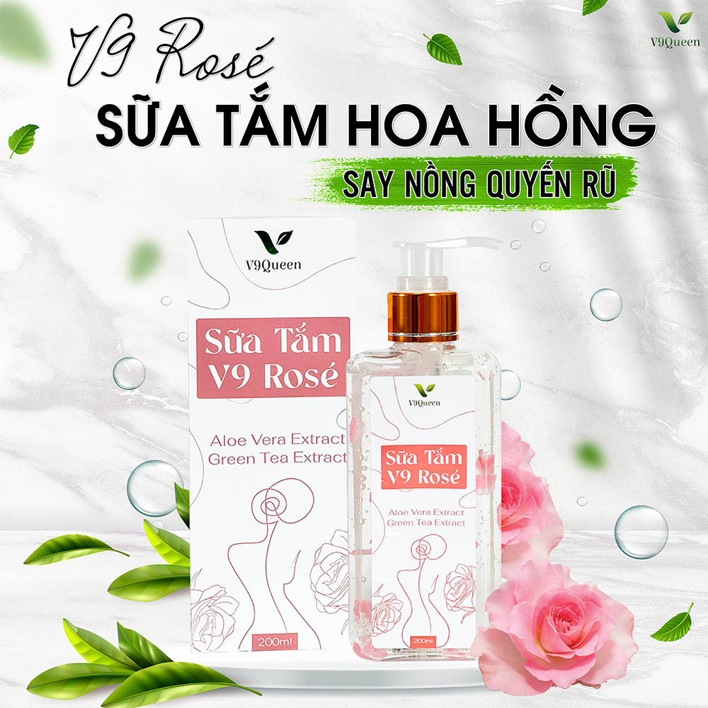 Bộ 2 Chai Sữa Tắm Trắng Da V9Queen, Hương Nước Hoa Dịu Mát 400ml