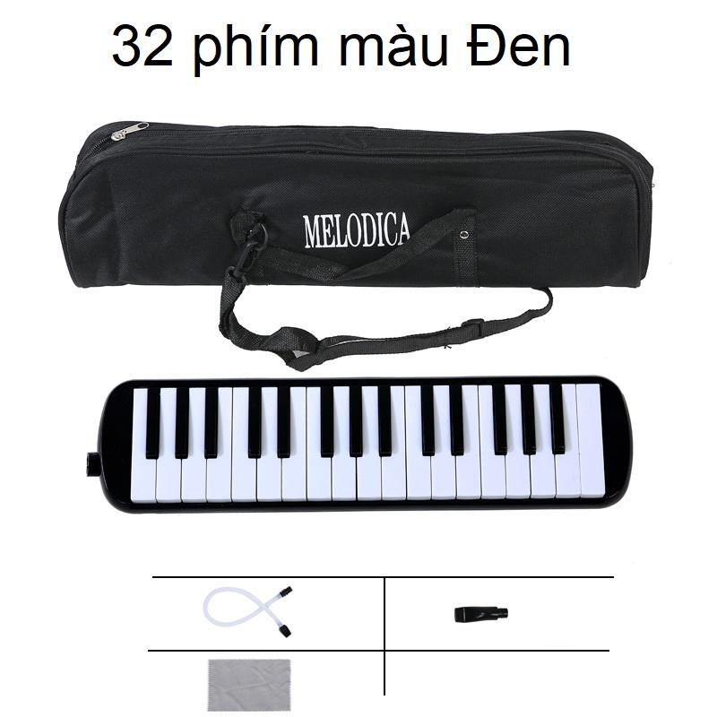 Kèn melodica 32 phím, Kèn melodion, Kèn pianica 32 phím, Kèn thổi hơi cho bé cảm thụ âm nhạc - Đen bao mềm