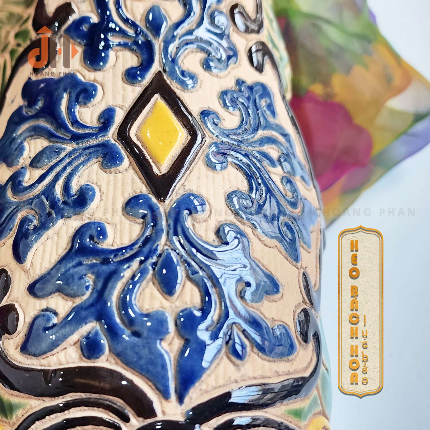 Heo Gốm Bách Hoa Lục Bảo