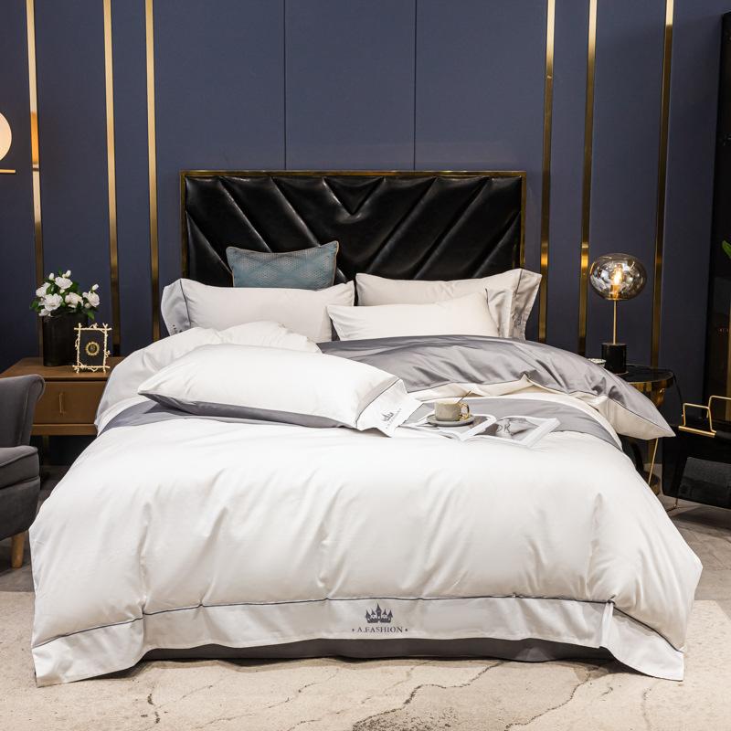 Phong Cách Mới Nhất Phong Cách Nhật Bản Màu Trơn Bộ Bốn Món Bộ Ga Giường Cotton Nguyên Chất Vỏ Chăn Trang Bị Tấm Ký Túc Xá Sinh Viên Bộ Ba Món