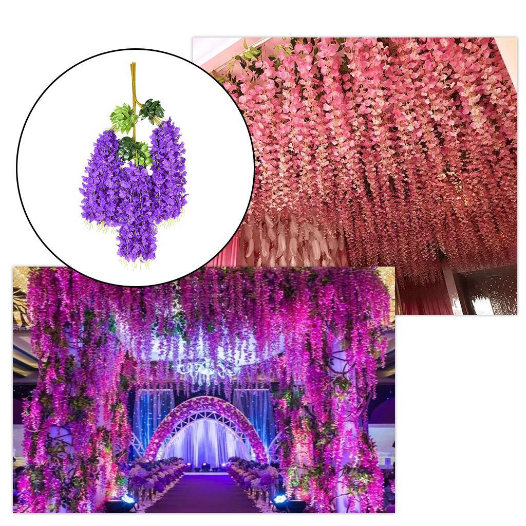 Artificial Wisteria Flowers Vine Silk Flower for Wedding