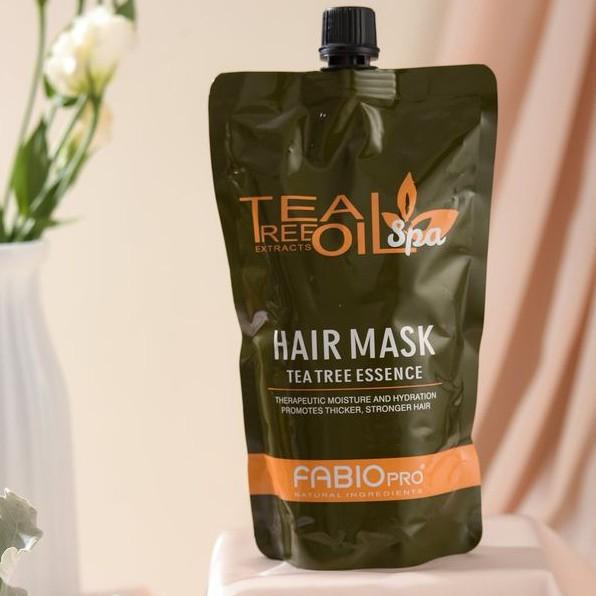 Hình ảnh Túi Dầu Hấp phủ lụa mềm mượt FABIO 500ml Tea Tree Essence Hair Mask