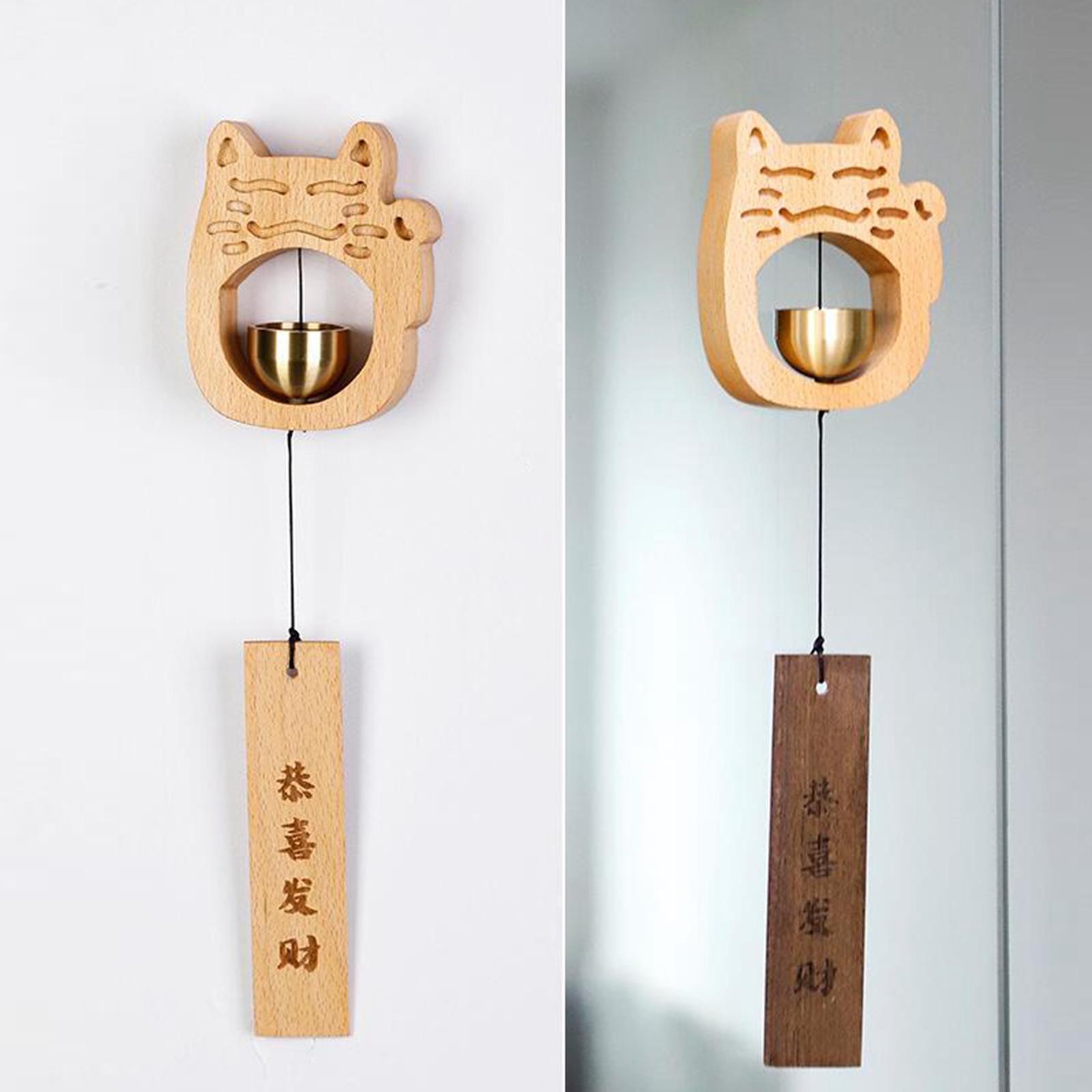 Wooden Wind Chime Door Bells Retro Suction Door for Living Room Beech