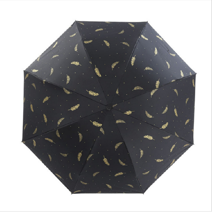 Ô dù 2 lớp trang trí họa tiết lông vũ