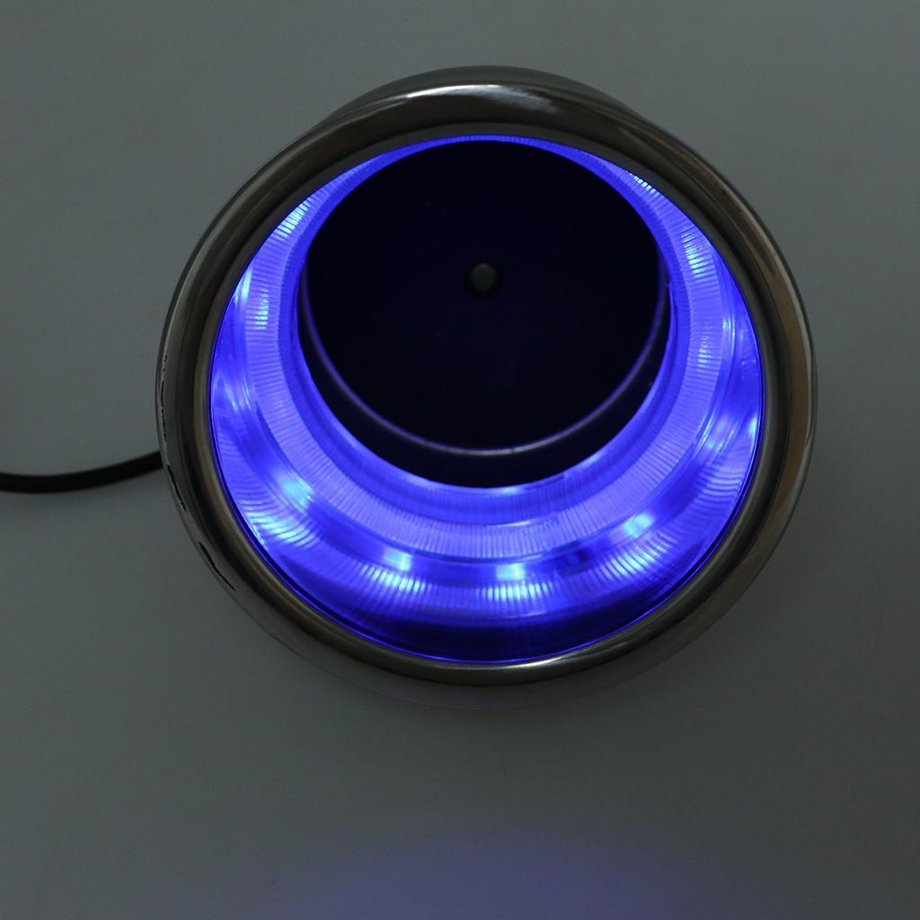 2x Stainless Steel 3 LED Cup Drink Holder Marine Boat Car Truck Camper Light