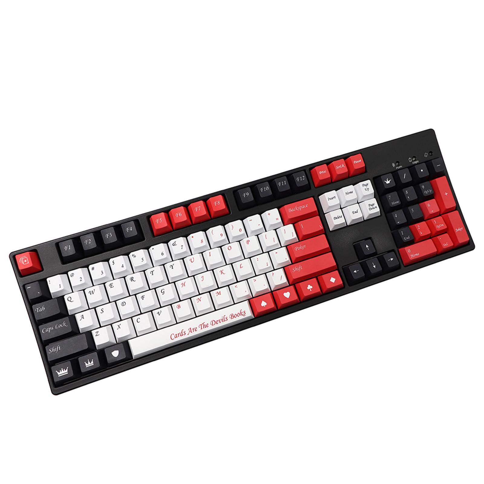 135 Keys Plastic Poker Theme Keycaps OEM Profile for Cherry 61 64 98 Keys