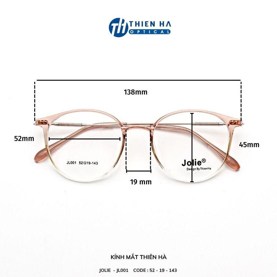 Gọng kính tròn nữ Thiên Hà Optical chất liệu nhựa HQ cao cấp nhẹ càng metal chống gỉ, kiểu dáng trẻ trung JOLIE JL001