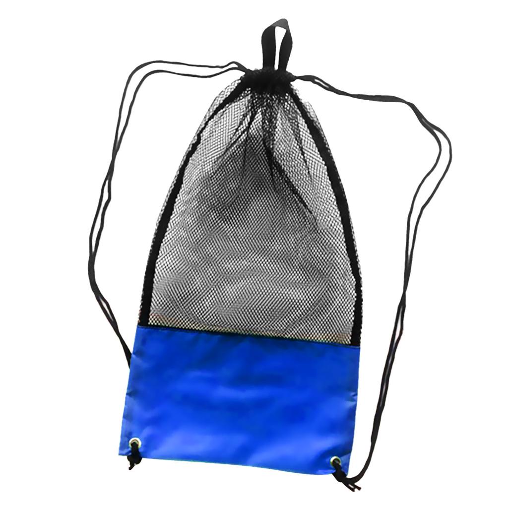 20KG Load Backpack Style Mesh Drawstring Storage Bag for Scuba Gear Dive Fins Snorkel Goggles Mask