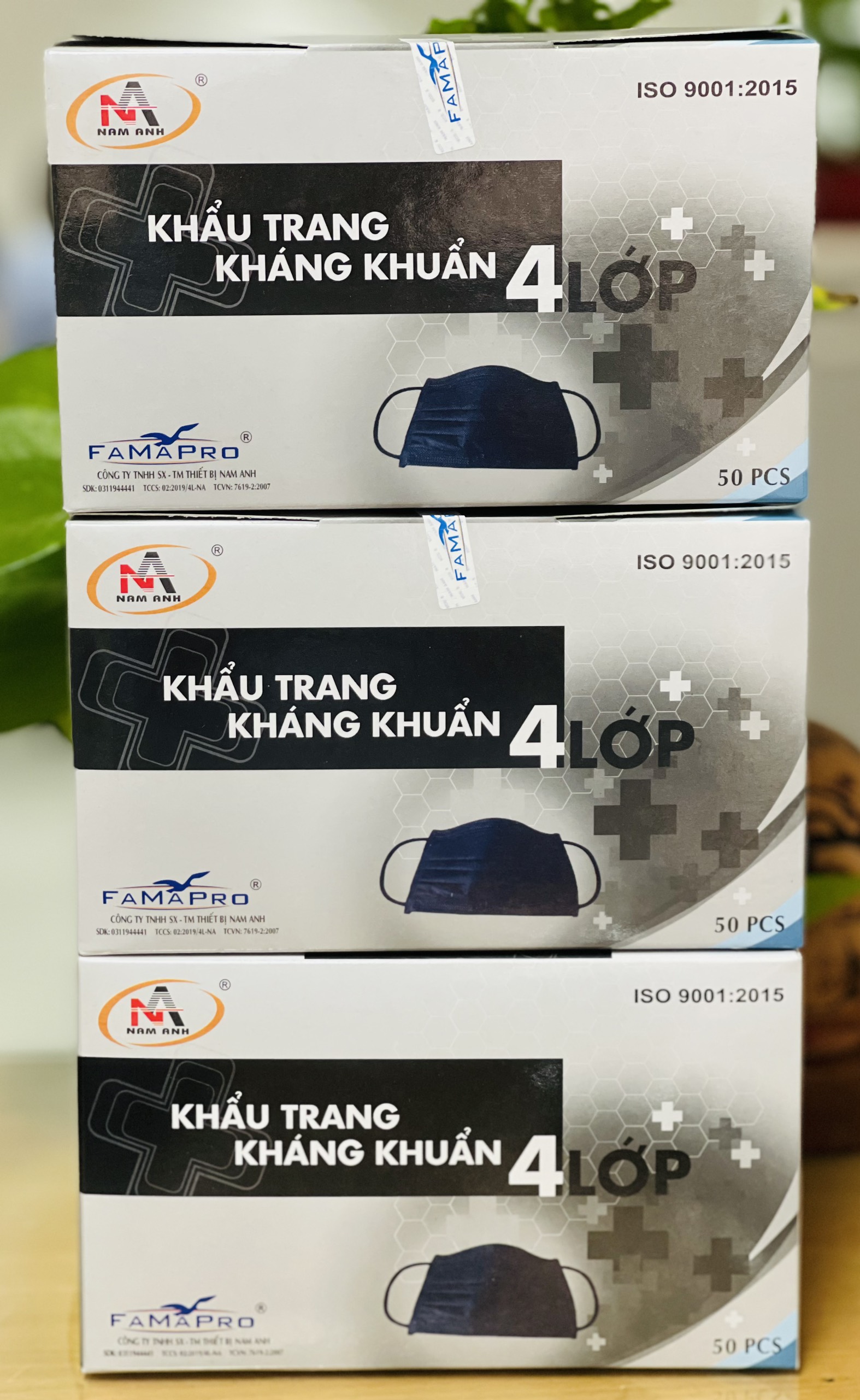 Combo 2 Hộp Khẩu Trang Y Tế Kháng Khuẩn Nam Anh (Hộp 50 cái)