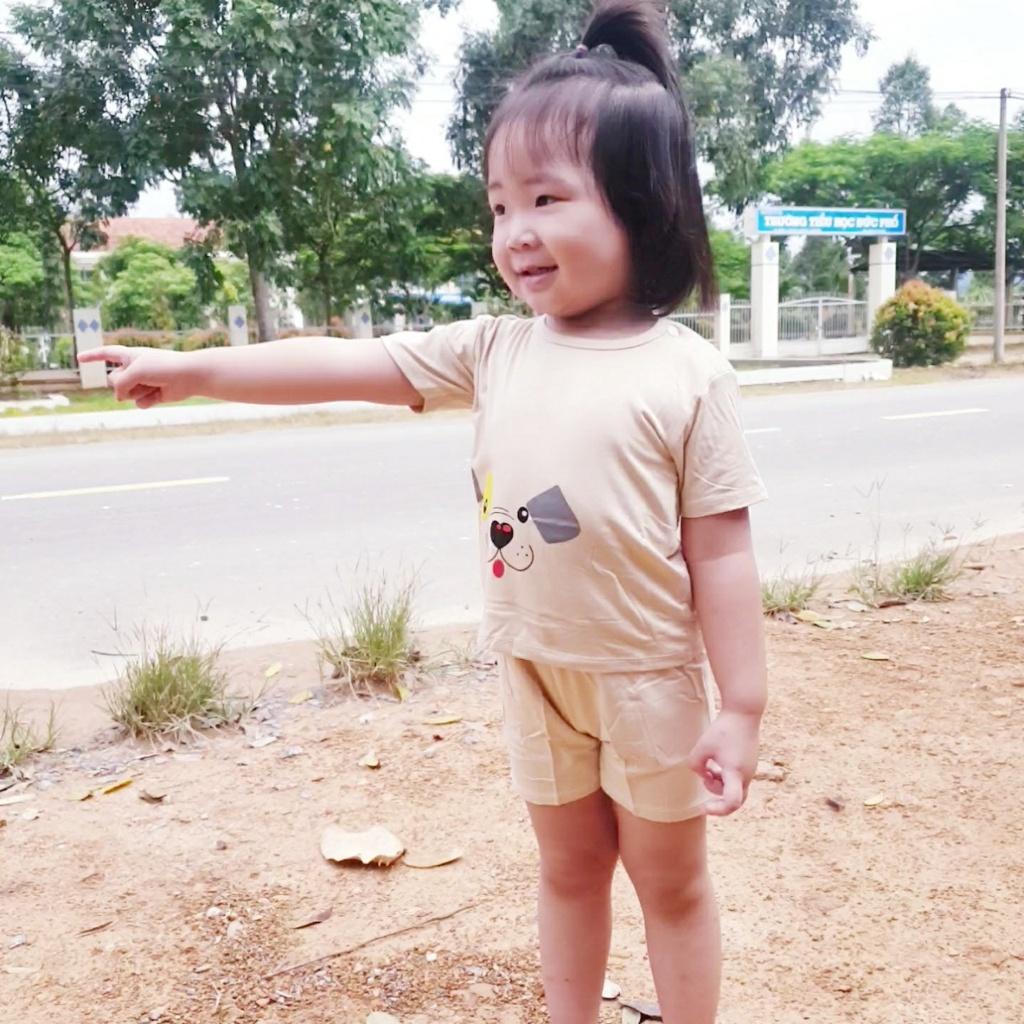 Đồ Bộ Cún Kem Cho Bé Vải Thun Lạnh